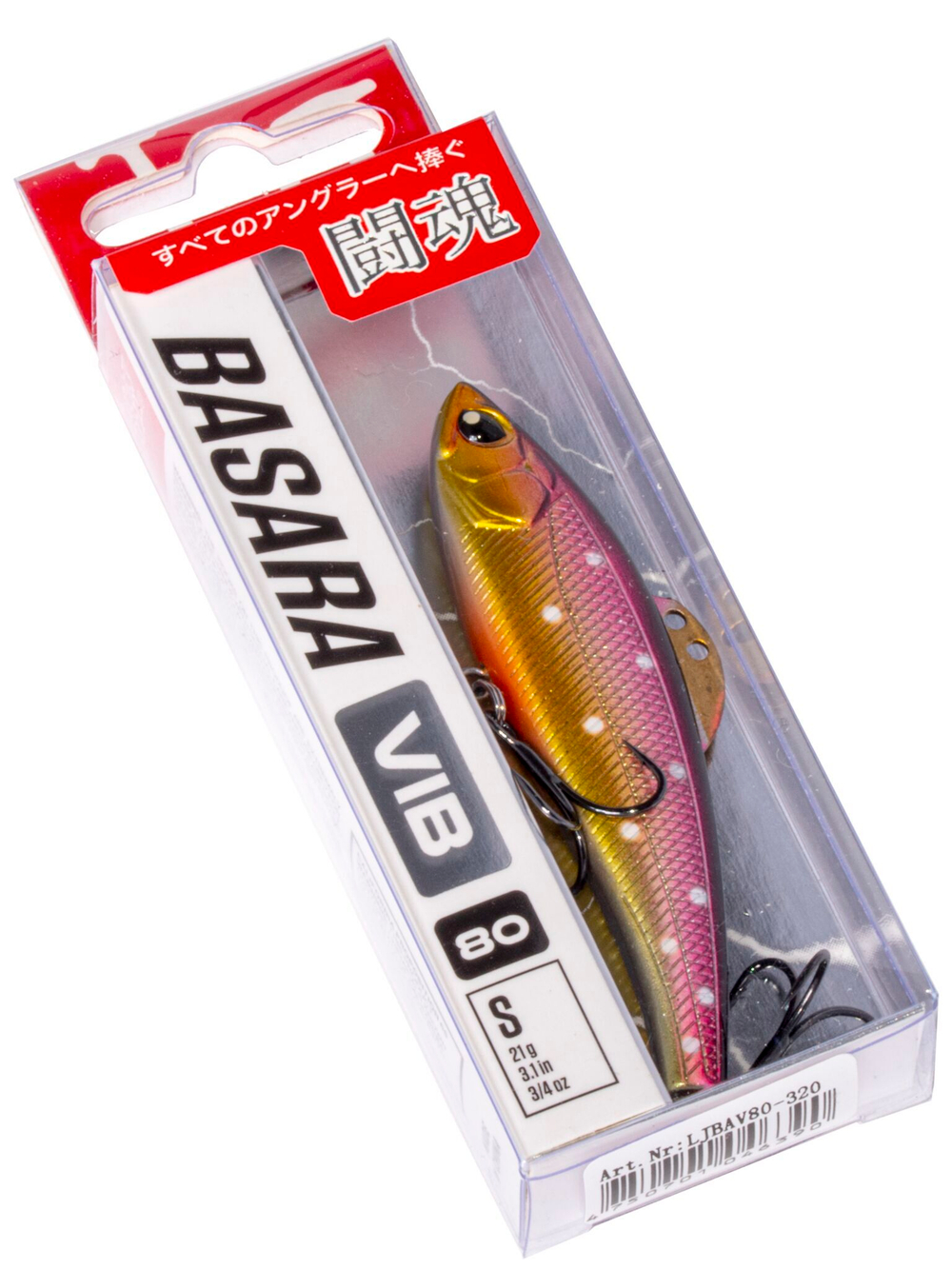 Воблер вертикальный Lucky John BASARA VIB S 80, цвет 320