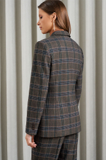 1852 Жакет женский (коричнево-зеленая клетка)