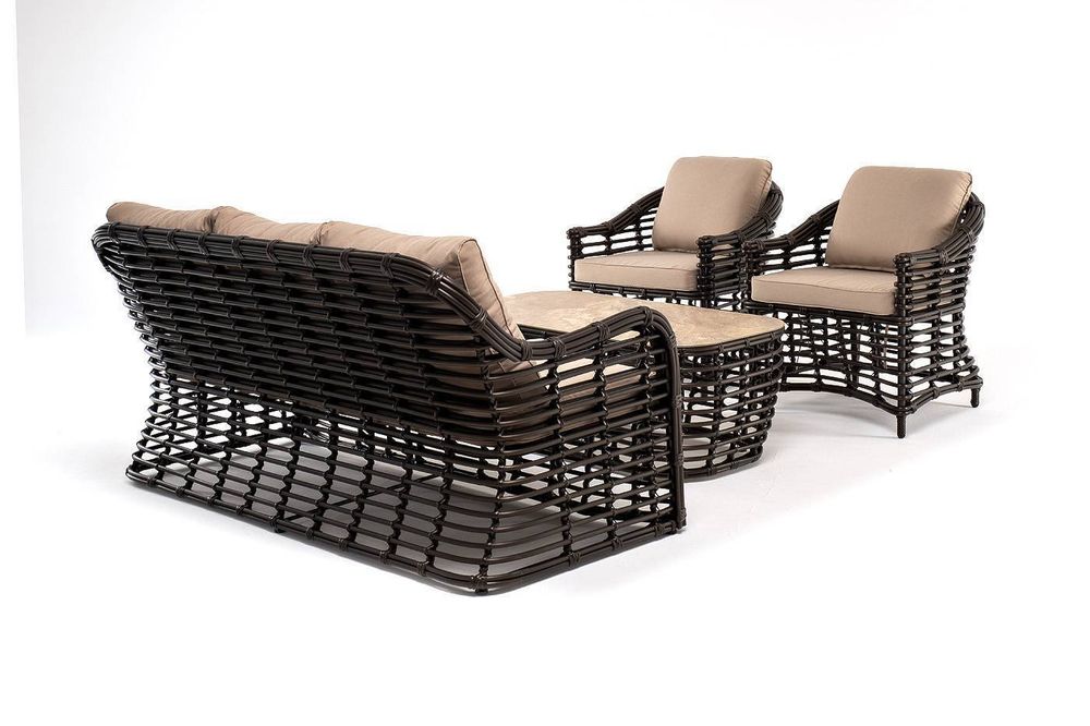 "Ницца" лаунж-зона из искусственного ротанга, цвет бронзовый