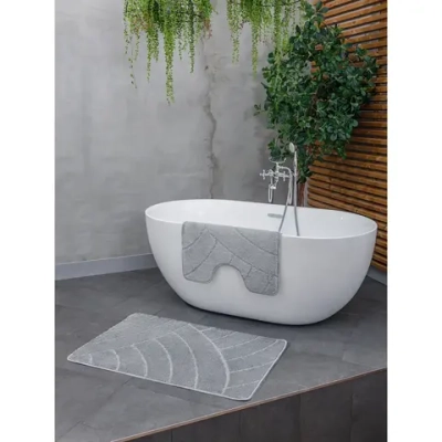 Комплект ковриков для ванной и туалета My Crystal серия Gold 50*60см, 60*100см серый