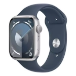Apple Watch Series 9, 45 мм, из алюминия серебристого цвета, спортивный ремешок