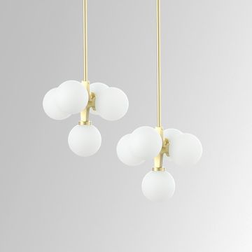 Стеклянный светильник в скандинавском стиле на жестком подвесе BUNCH