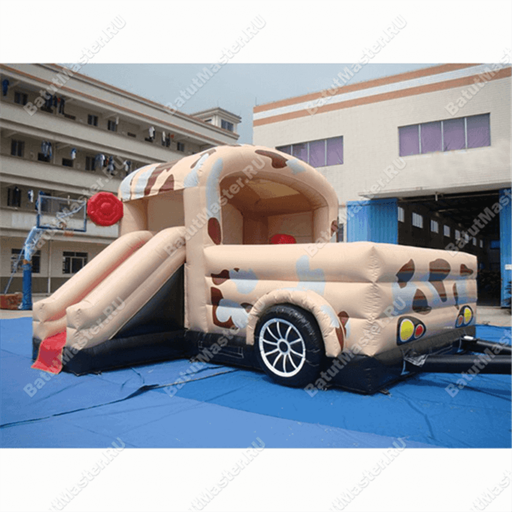 Коммерческий надувной батут "Военный автомобиль"