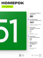 Номер на дверь 251, табличка на дверь для офиса, квартиры, кабинета, аудитории, склада, зеленая 120х70 мм, Айдентика Технолоджи