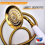 1009-Е (0913-E) Лейка для душа МЕТАЛ  (ЗОЛОТО)  GANZER  (50/1шт)