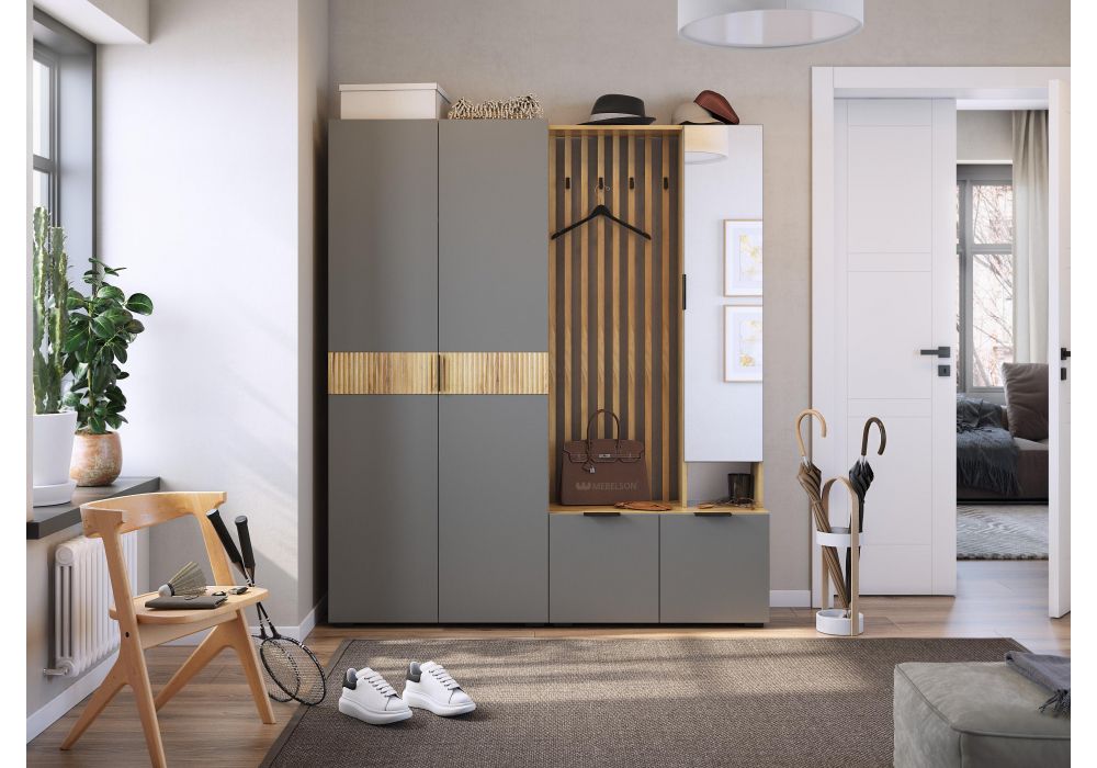 Готовая прихожая Бери дуб крафт золотой / графит