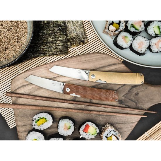 Складной нож Boker 01BO328 Tenshi Brass c клинком из стали VG-10, рукоять латунь