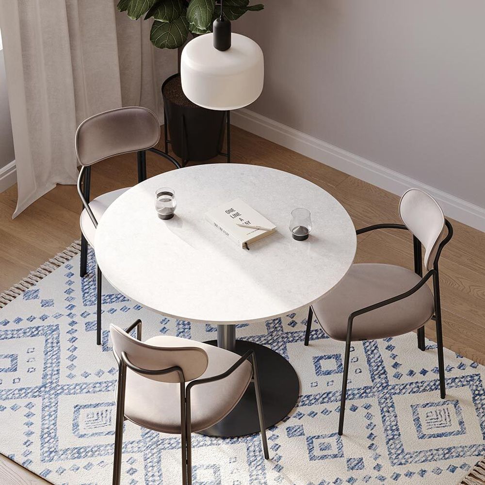 Стул Ror, Round, велюр, черный/серый