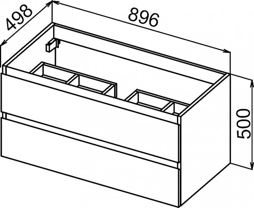 Тумба под раковину Cezares Molveno 90 MOLVENO-90-2C-SO-LB подвесная Legno Bianco