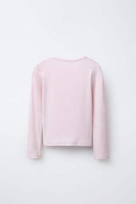 ZARA ОДНОТОННАЯ ФУТБОЛКА С МОДАЛОМ, ЦВЕТ РОЗОВОГО ДЕРЕВА