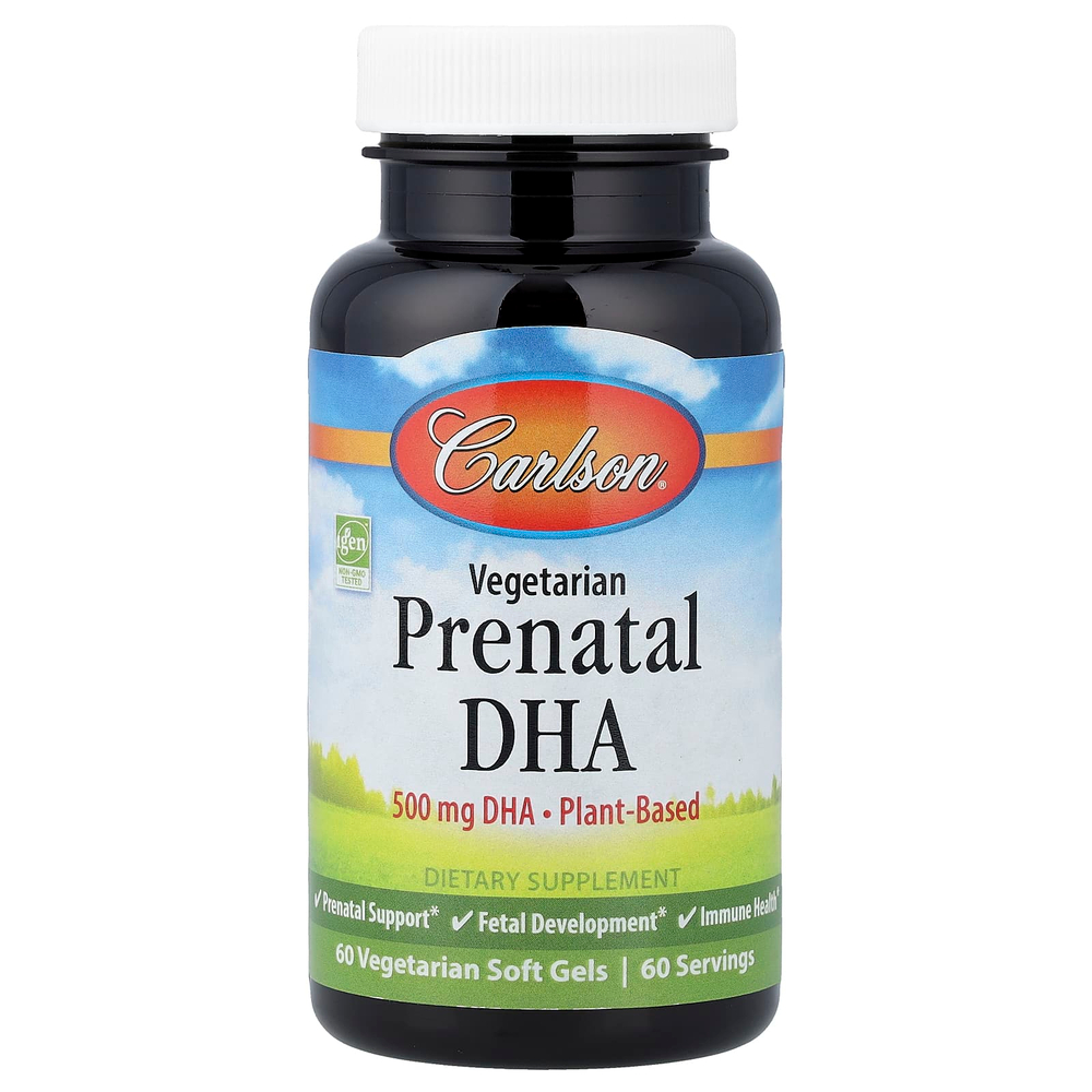 Carlson, вегетарианская пренатальная ДГК, 60 растительных капсул