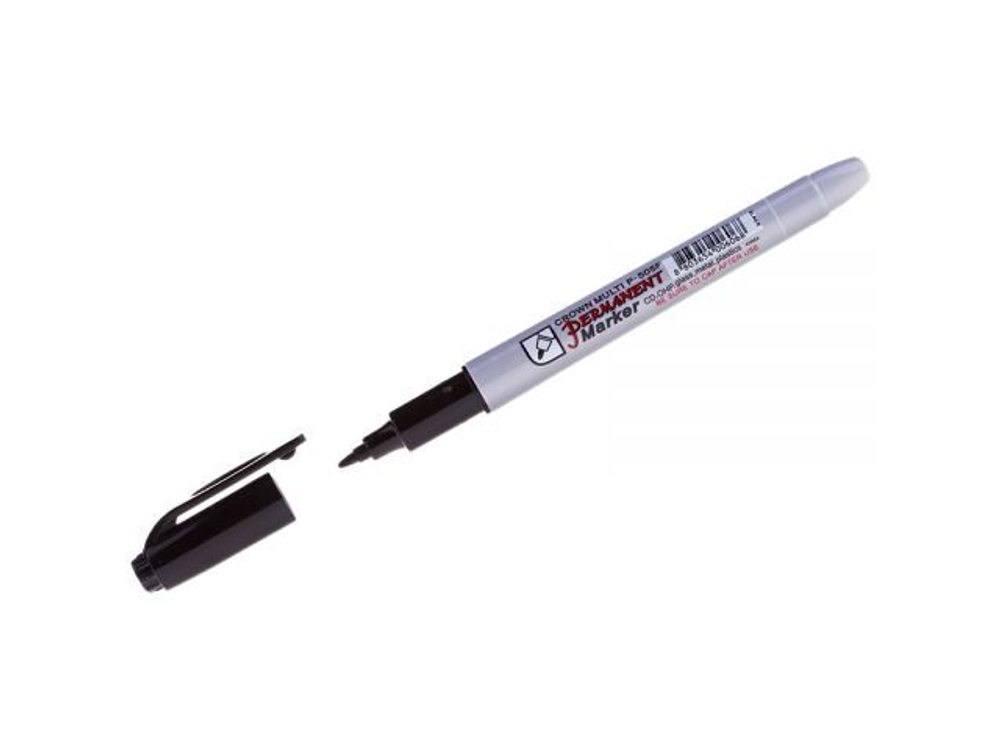 Маркер перманентный Crown "Multi Marker Super Slim" черный, пулевидный