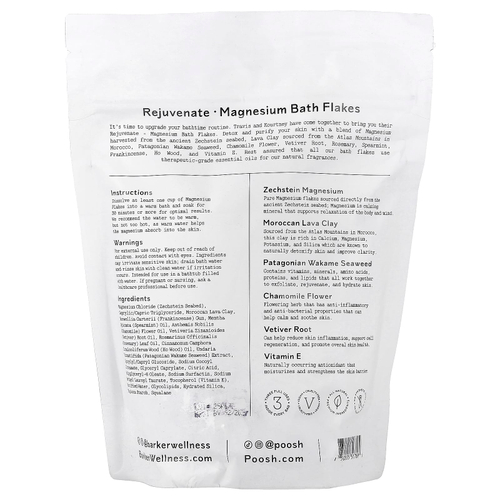 Barker Wellness Co, Rejuvenate, хлопья для ванн с магнием, 750 г (26,5 унции)