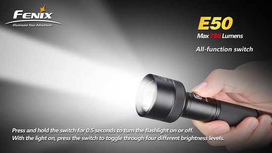 Светодиодный яркий фонарь Fenix E50 T6 780 люмен