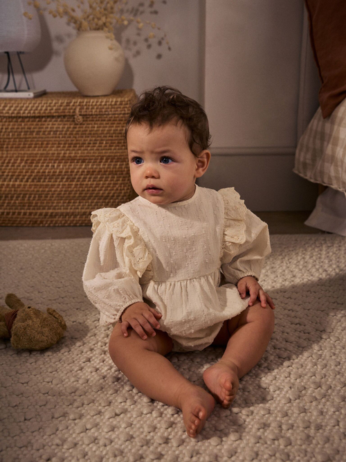 Боди с длинным рукавом для девочки Next AA8-202, Кремовый