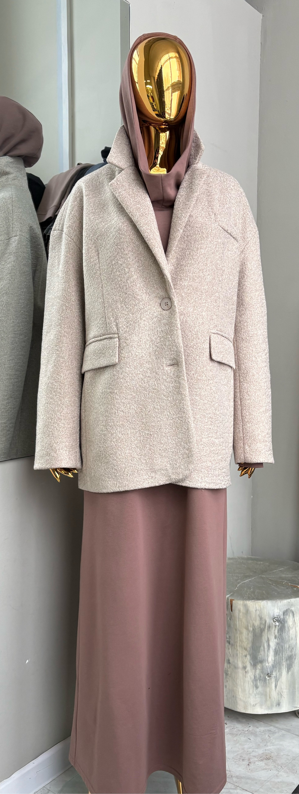 Жакет - полупальто / макадамия