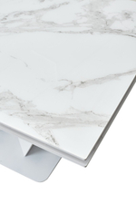 Стол М-City DISAUR Ниагара 140 Белый мрамор, стекло, Белый