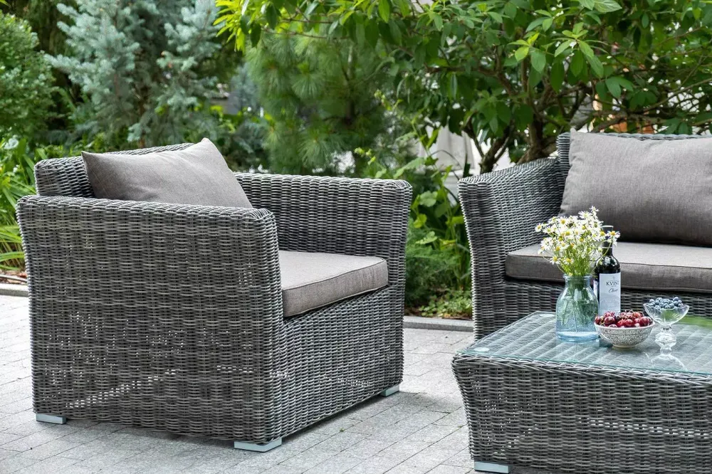 "Капучино Cингл" лаунж-зона из искусственного ротанга, цвет графит