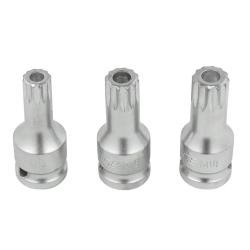 Набор Головок-бит SPLINE с отверстием 1/2'',3пр. (L-60мм,M14, M16, M18) Forsage F-248060-3