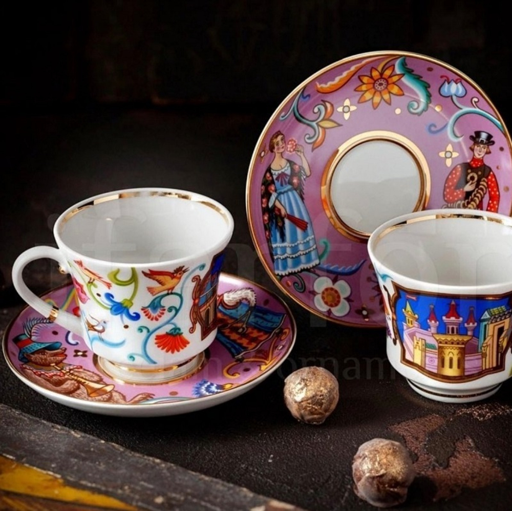 Чаша с блюдцем Чудоград Конфетки-бараночки