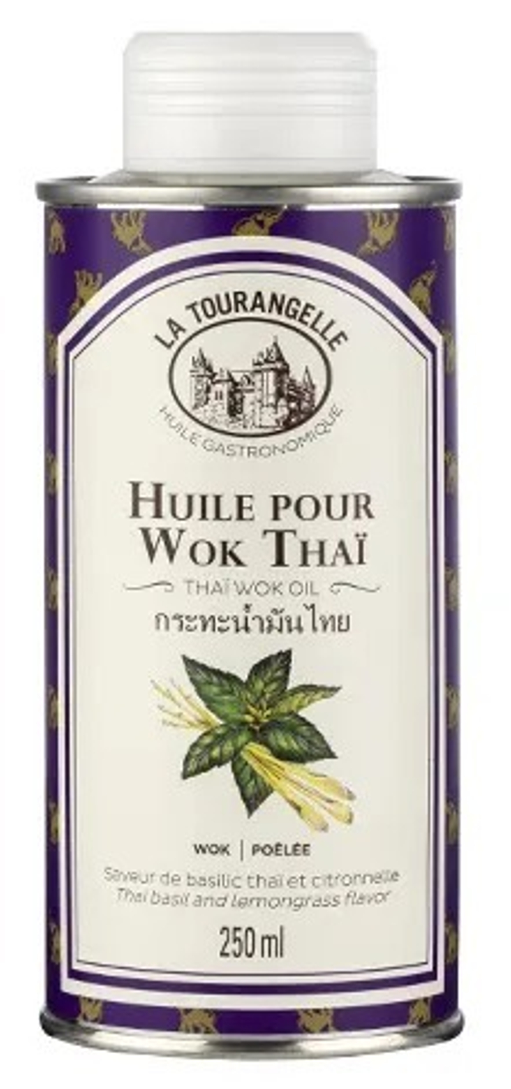 La Tourangelle Thai Wok Oil масло виноградных косточек с тайским базиликом и лимонным сорго, 250 мл