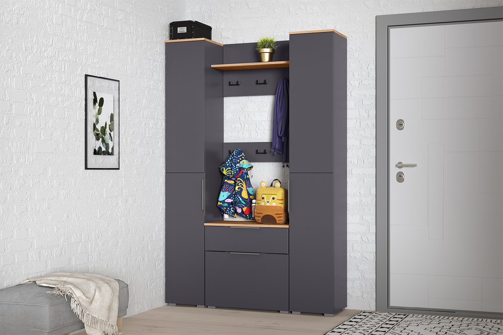 Вешалка настенная Октава 15.14.02, Серый графит