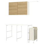 Комбинация для ванной - IKEA ENHET, 139х63.5х90.5 см, белый/имитация дуба, ЭНХЕТ ИКЕА