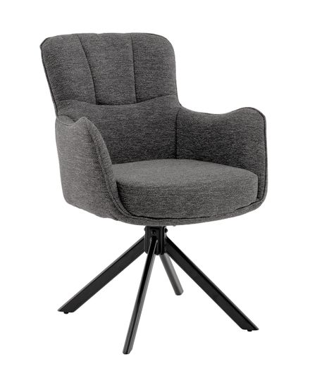 Стул обеденный, крутящийся Eima, ткань тёмно-серая