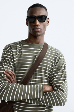 ZARA ХОЛЩОВАЯ СУМКА-ШОПЕР, КОРИЧНЕВЫЙ