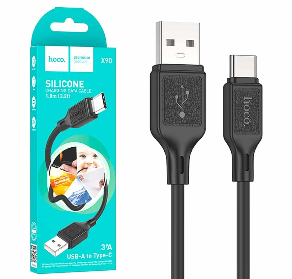 Кабель USB - TypeC HOCO X90 (черный) 1м