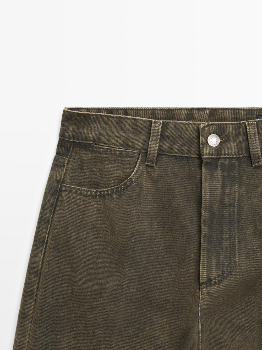 Massimo Dutti Джинсы свободного кроя со средней посадкой, темно-зеленый