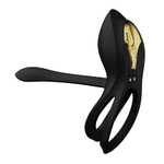 Черное эрекционное виброкольцо для пар с пультом ДУ + управление через приложение Zalo Bayek Vibrating Couples Ring Obsidian Black