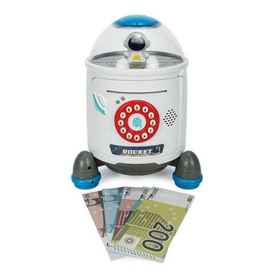 Копилка "Ракета" звук/свет, засасывает купюры, белый 7609805
