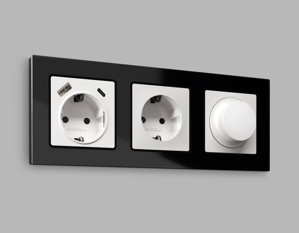 MA105510 Комплект механизма светорегулятора универсального ALFA Белый глянец 25-600W/LED 5-300W QUANT (AP1055, VM136)