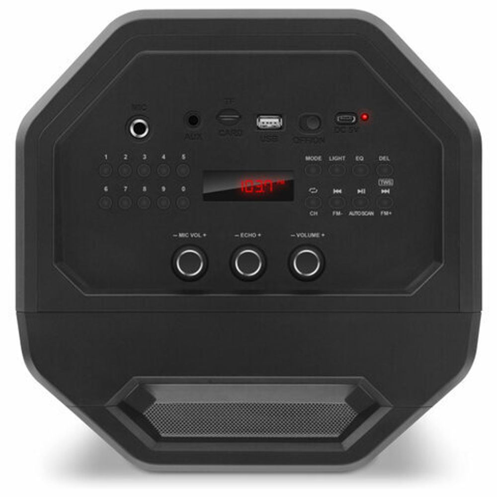 Колонка портативная SVEN PS-655, 50 Вт, TWS, Bluetooth, FM, USB, microSD, LED-дисплей, пульт, черная, SV-020163
