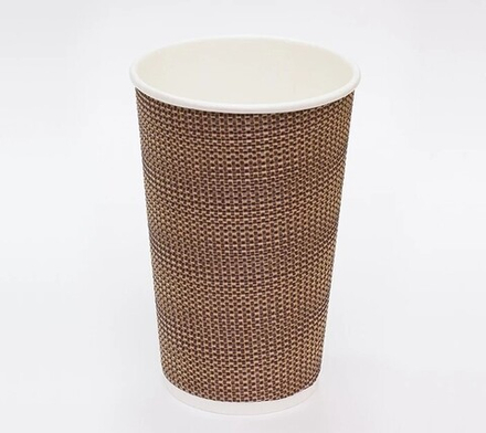 Стакан 400 мл бумажный Complement d=90 мм гофрированный Клетка D