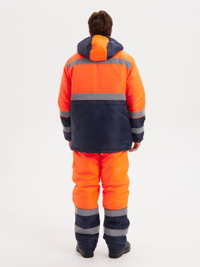 Костюм зимний "Зарница" полукомбинезон (оранжевый/синий)
