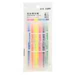 Маркер текстовыделитель, двусторонний, Basir, 6 цветов