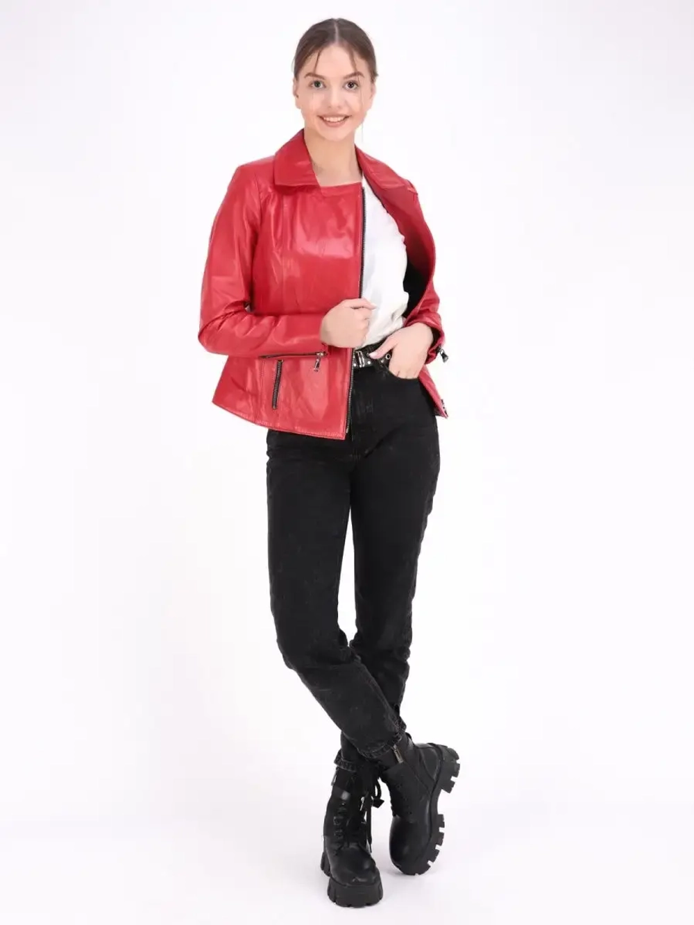 Косуха женская натуральная кожаная