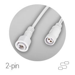 Кабель соединительный для линейного светильника ЭРА Cable-DCWP-2pin (PP2)-M15-MF-1m 1 м | Аксессуары для фито светильников