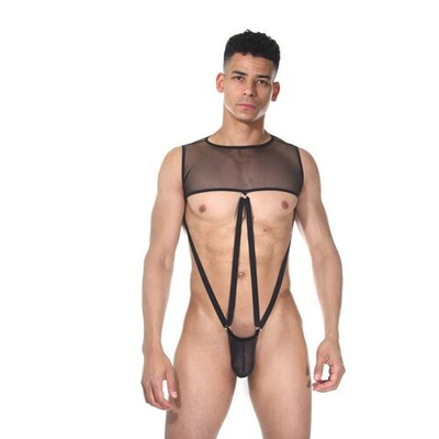 Сексуальное черное мужское боди (Размер: L-XL) (Цвет: черный)