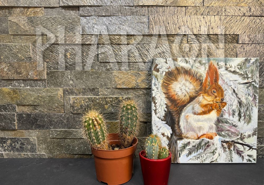 Натуральный камень Сланец Деоли Грин / Deoli Green Pharaon 150x400x8-16 Модерн