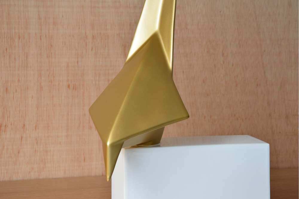 Скульптура 30x17x52см VP Ceramic Bird золотая