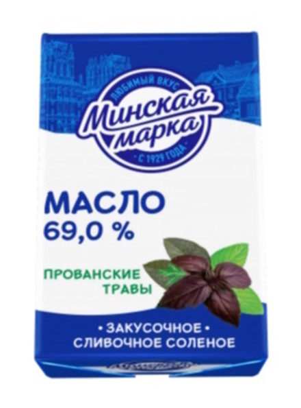Масло сливочное соленое "Закусочное" Прованские травы 69% 180г Минская марка