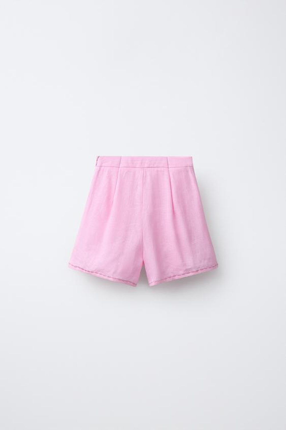 ZARA БЕРМУДЫ ИЗ 100% ЛЬНА, РОЗОВЫЙ