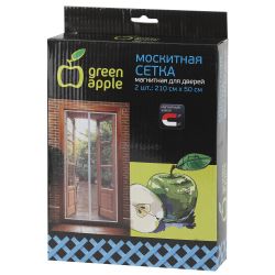 GBN007 GREEN APPLE Магнитная сетка на дверь 2штx210смx50см, магнитный замок, 12шт липучка крепежная