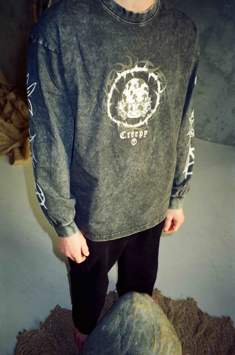 Лонгслив Creepy Clothing Трайбл черный