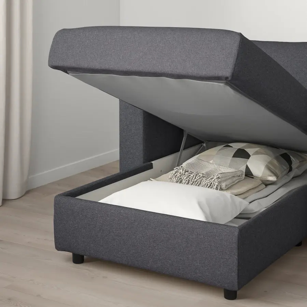 Кресло-кровать - IKEA VIMLE, 111х164х83 см, серый, ВИМЛЕ ИКЕА