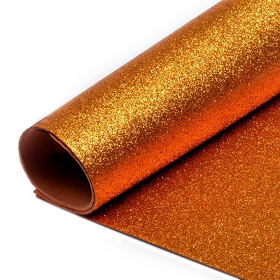 Фоамиран глиттерный, р. 20х30 см, 2 мм, медный