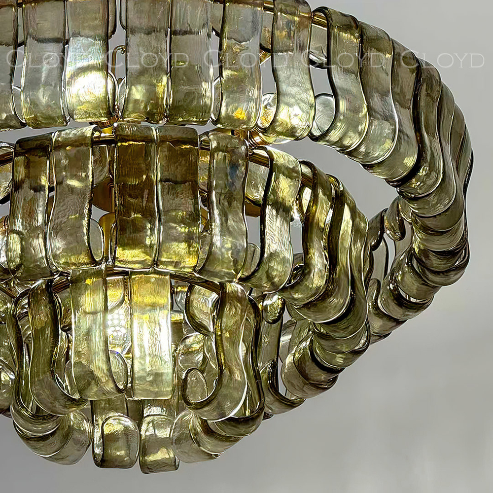 Люстра Cloyd NAMASTE C8 / Ø60 см - латунь - зелен.стекло (арт.11687)